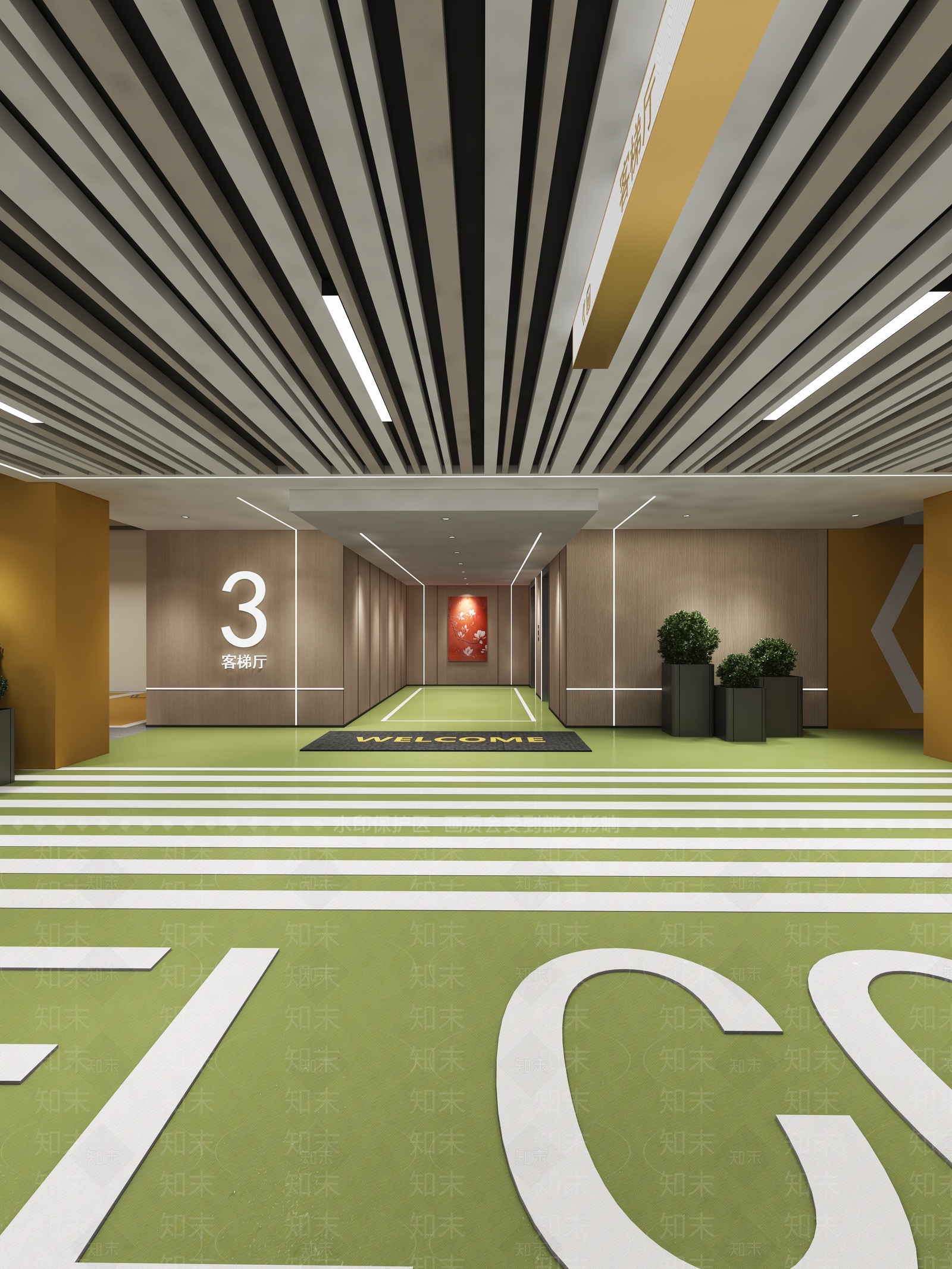 现代室内停车场3D模型下载【ID:1200511578】