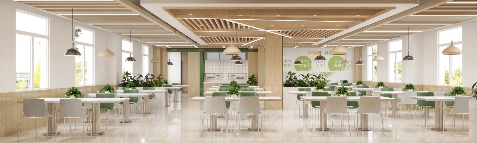 现代原木食堂3D模型下载【ID:1200511539】