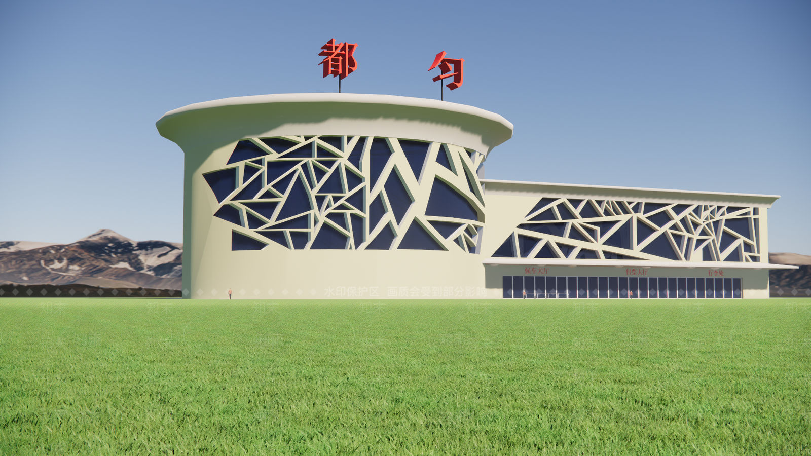 现代轻奢汽车站SU模型下载【ID:1200511798】