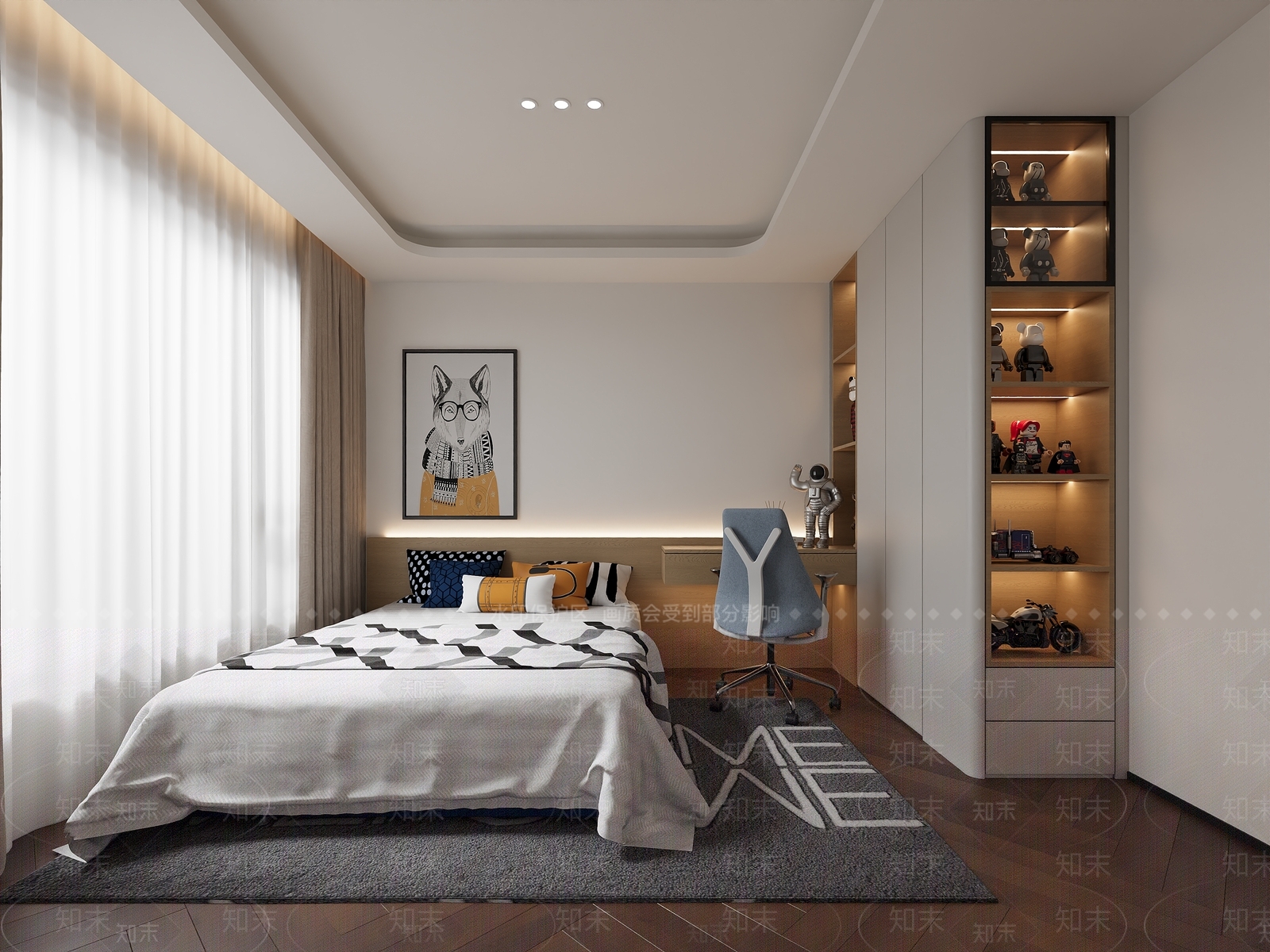 现代通用儿童房3D模型下载【ID:1200512119】