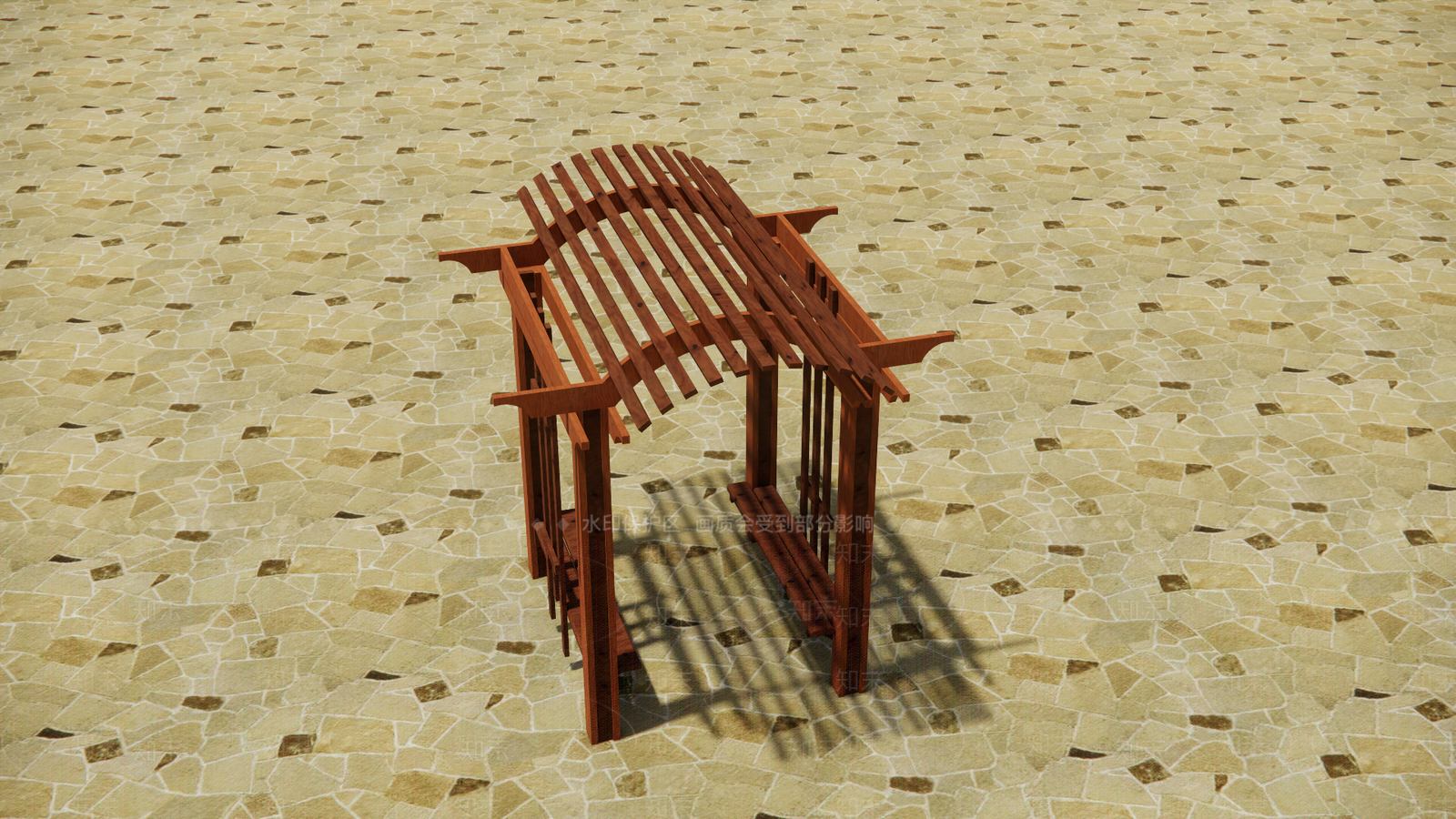 新中式中式廊架SU模型下载【ID:1200512510】