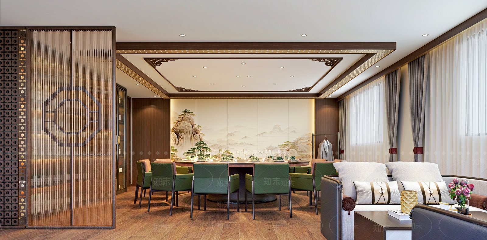 新中式包厢3D模型下载【ID:1200513315】