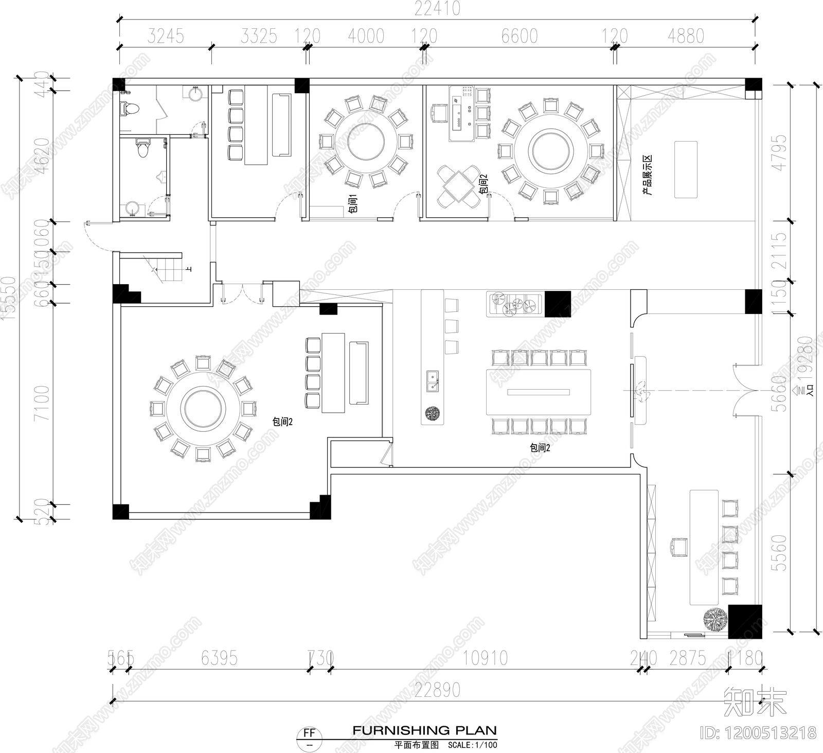 新中式茶馆施工图下载【ID:1200513218】