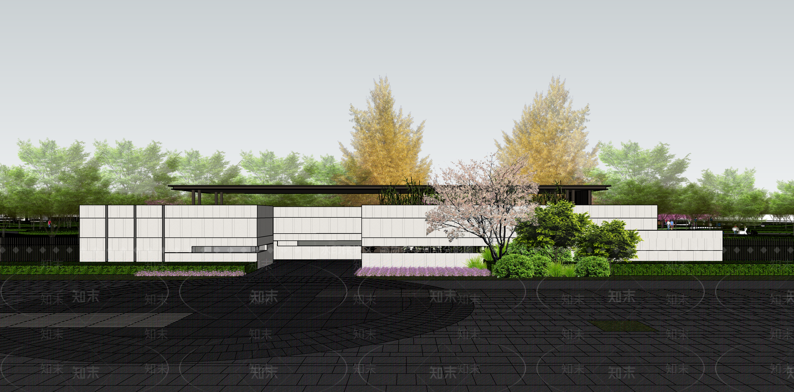 现代简约小区建筑SU模型下载【ID:1200513758】