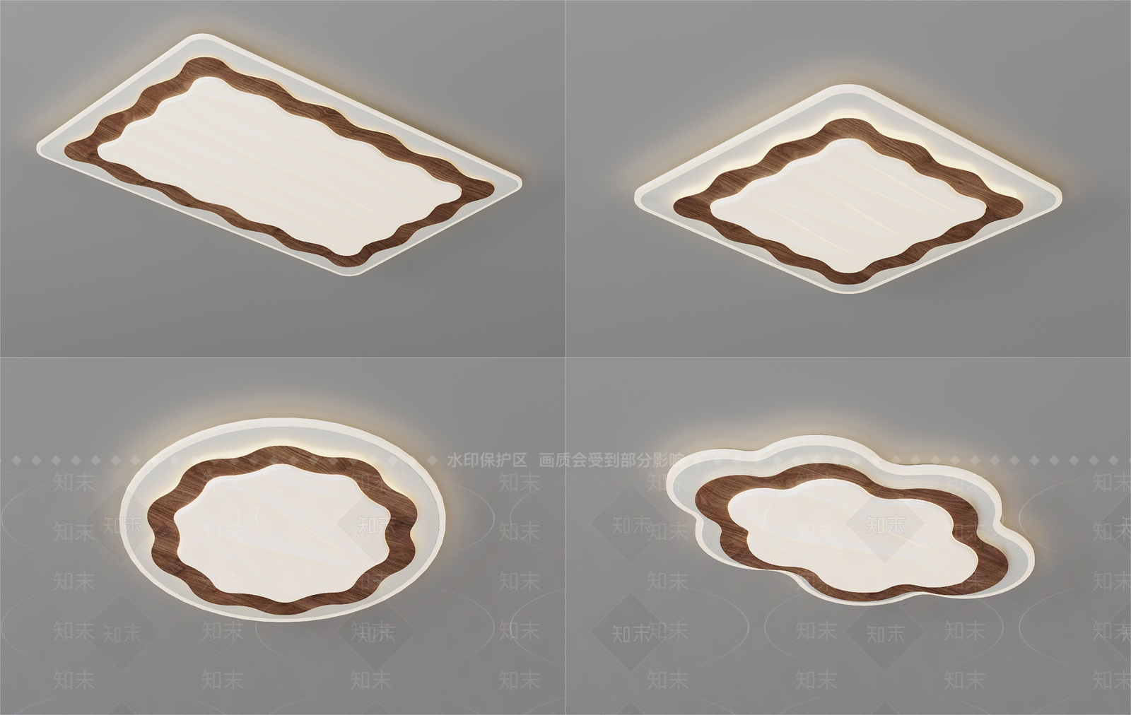 现代吸顶灯3D模型下载【ID:1200515022】