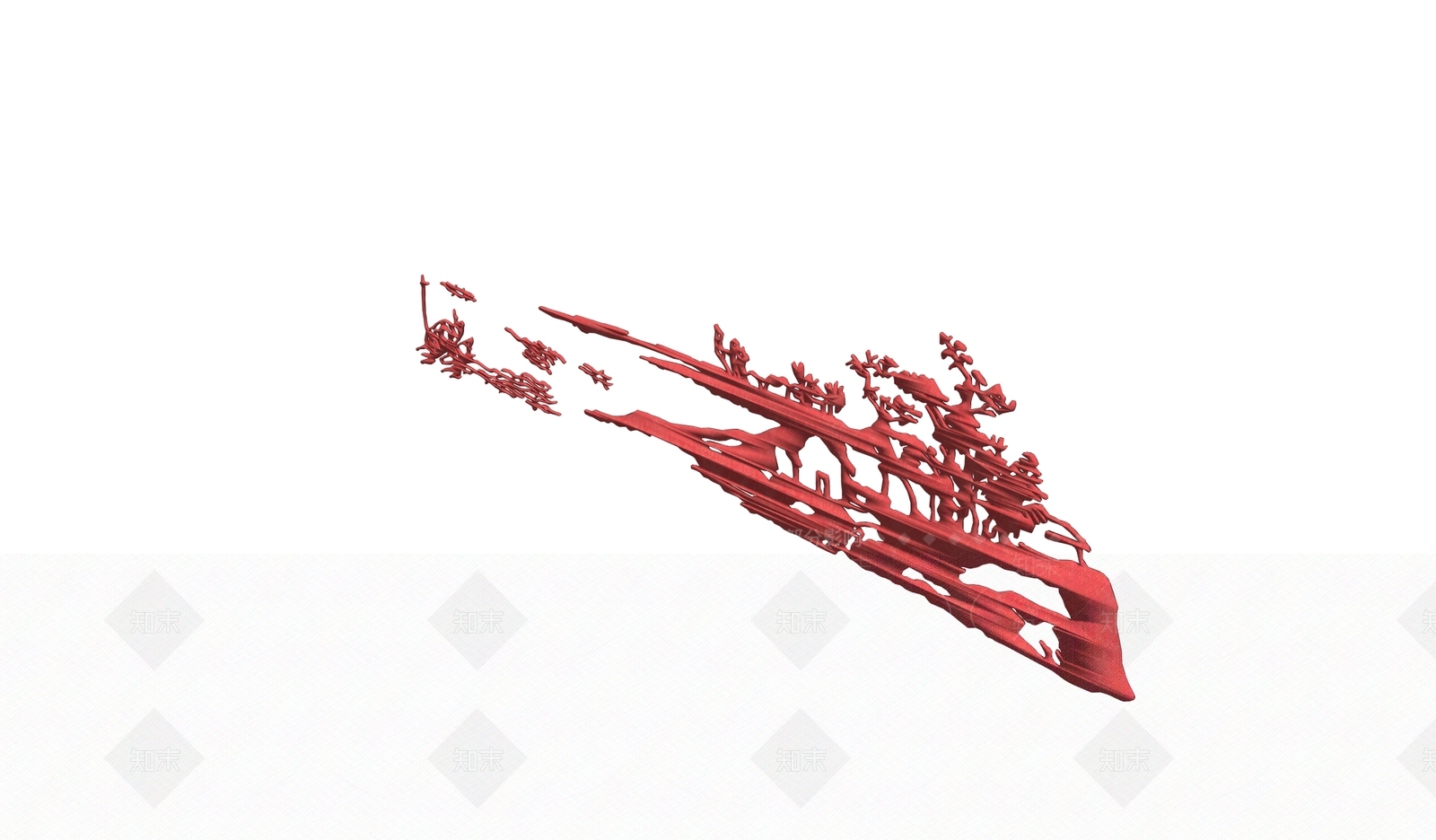 现代车行道路SU模型草图