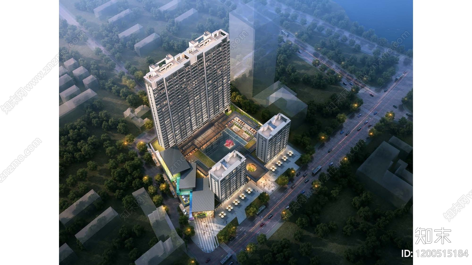 现代新中式商业街区建筑下载【ID:1200515184】