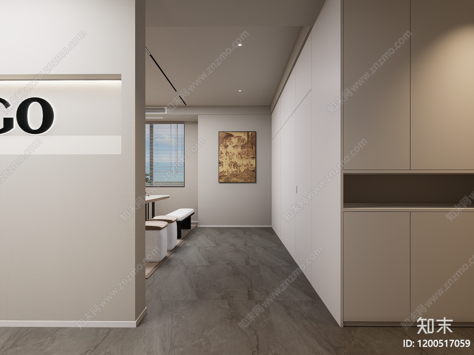 现代新中式工作室cad施工图下载【ID:1200517059】