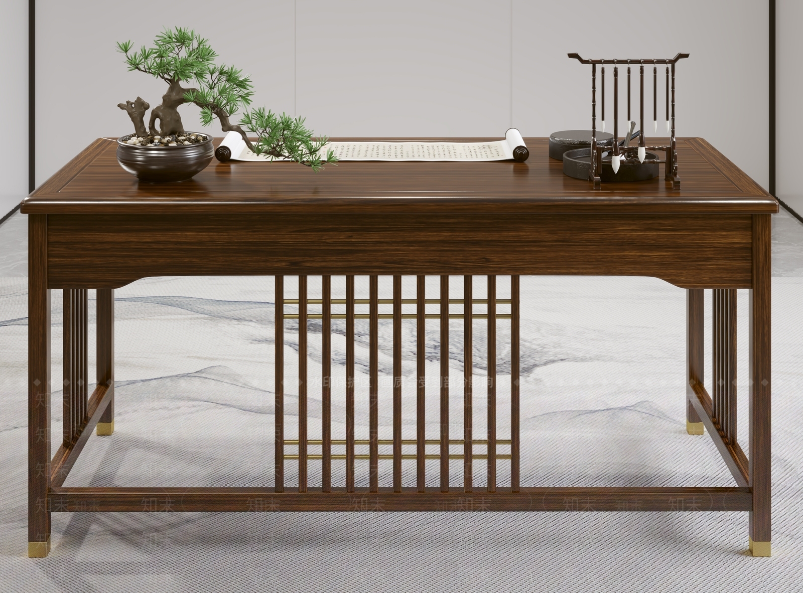 新中式茶桌椅3D模型下载【ID:1200517460】