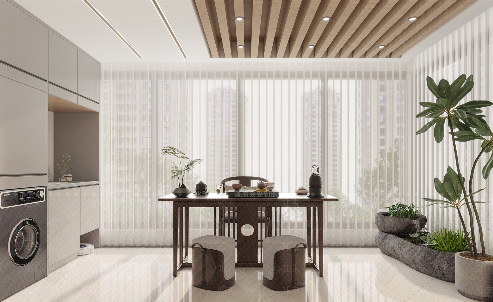 现代奶油阳台3D模型下载【ID:1200518588】