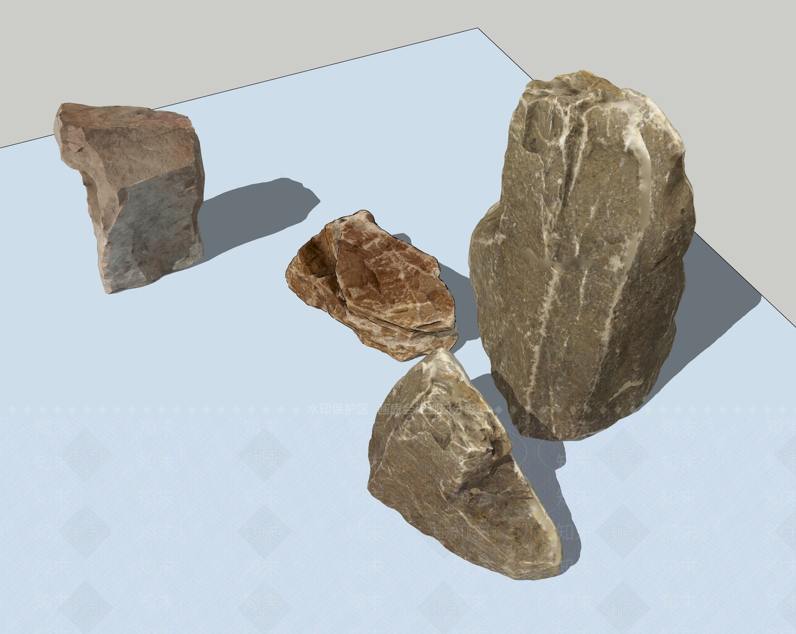 新中式现代景观石SU模型下载【ID:1200519947】