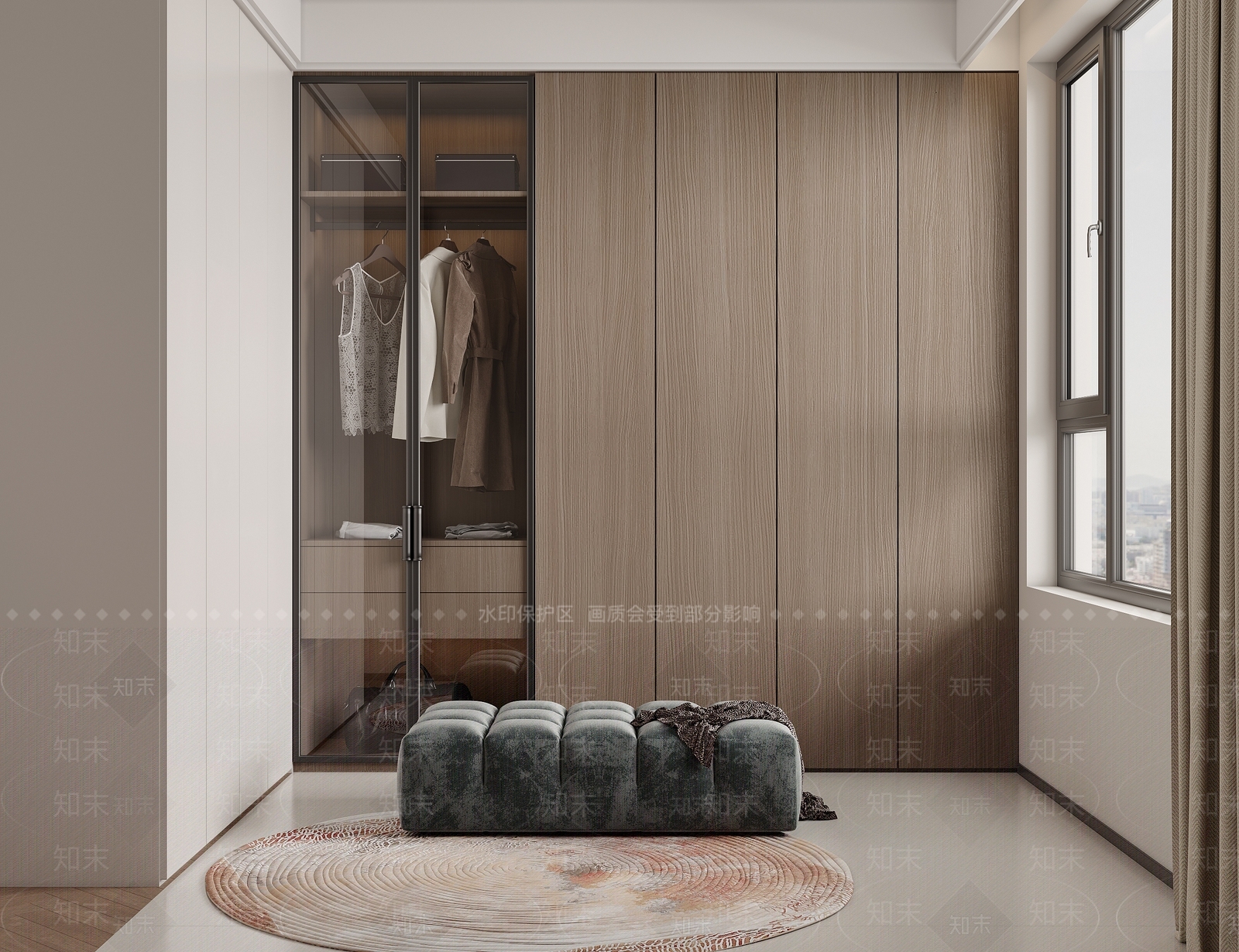 现代衣帽间3D模型下载【ID:1200520033】