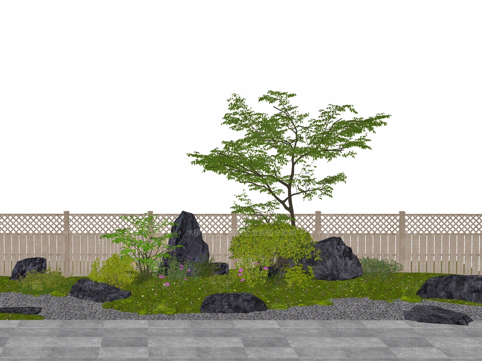 现代庭院小品SU模型下载【ID:1200521634】