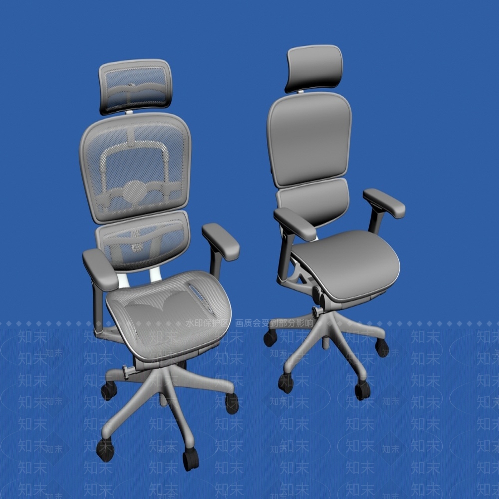 现代轻奢办公椅3D模型下载【ID:1200522422】