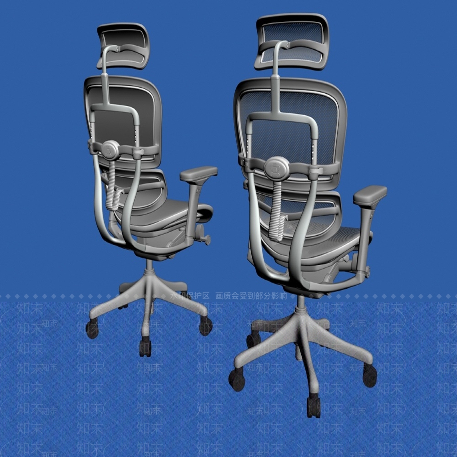 现代轻奢办公椅3D模型下载【ID:1200522422】