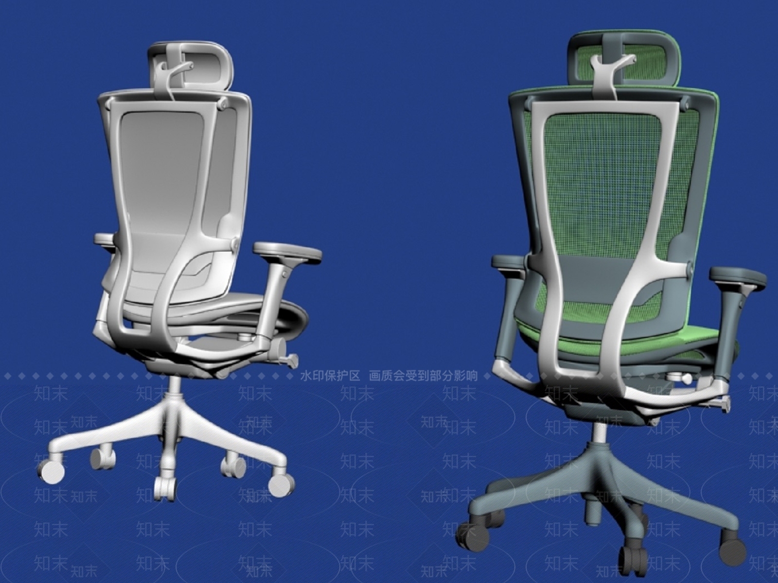 现代轻奢办公椅3D模型下载【ID:1200522667】