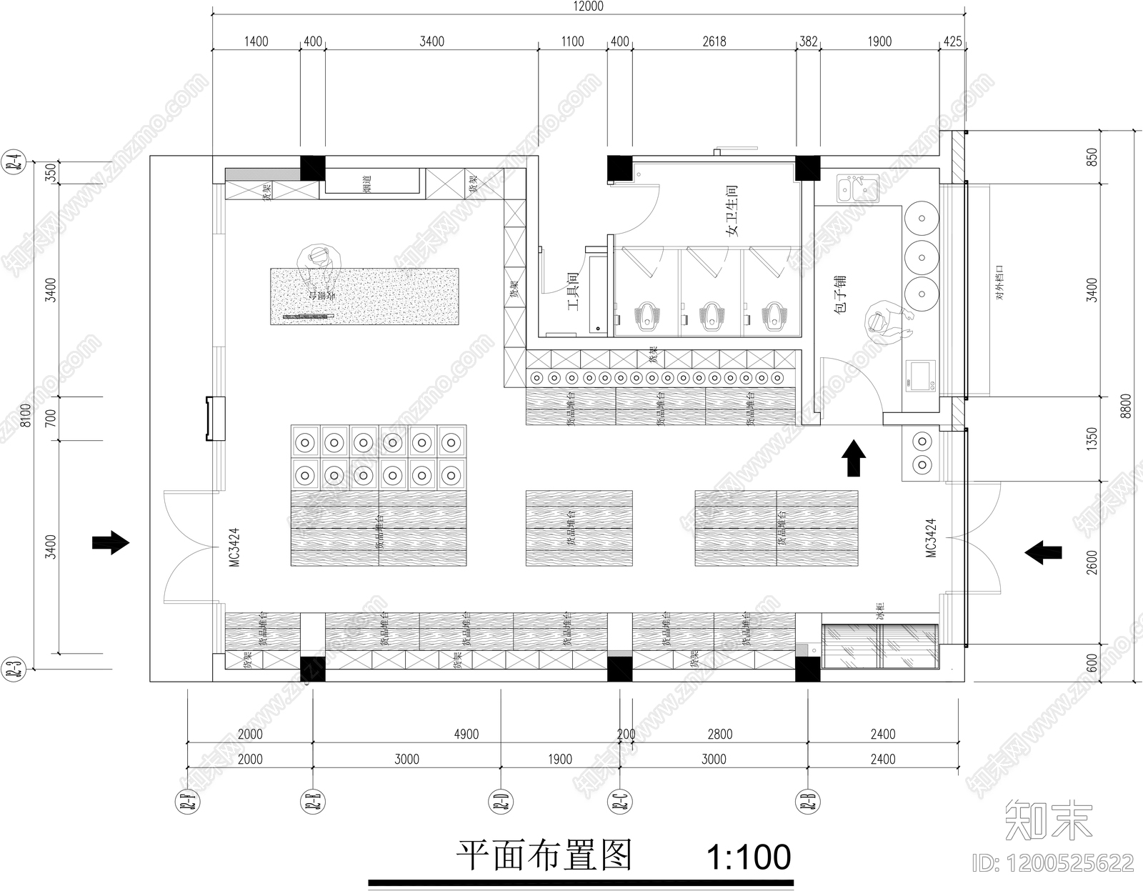 现代便利店施工图下载【ID:1200525622】