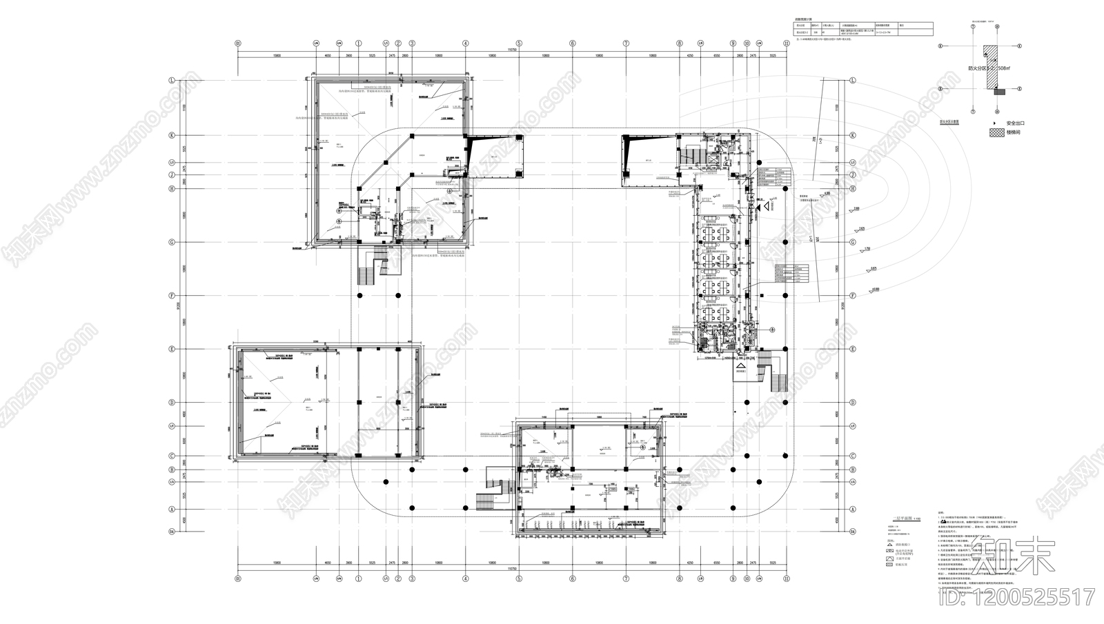 现代学校建筑cad施工图下载【ID:1200525517】