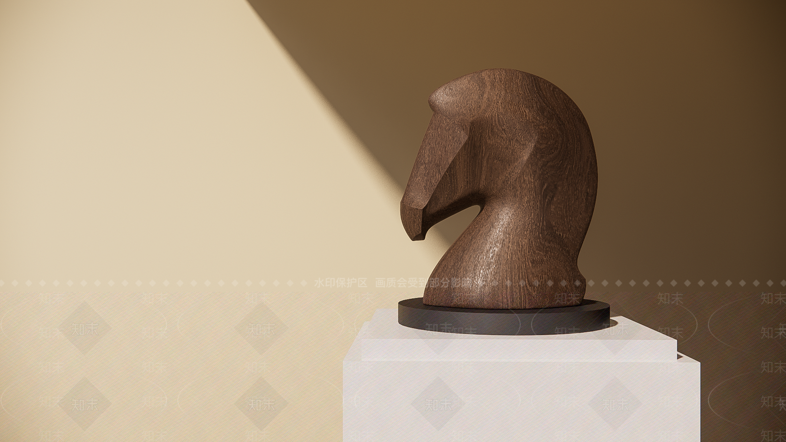 原木轻奢雕塑摆件SU模型下载【ID:1200526037】