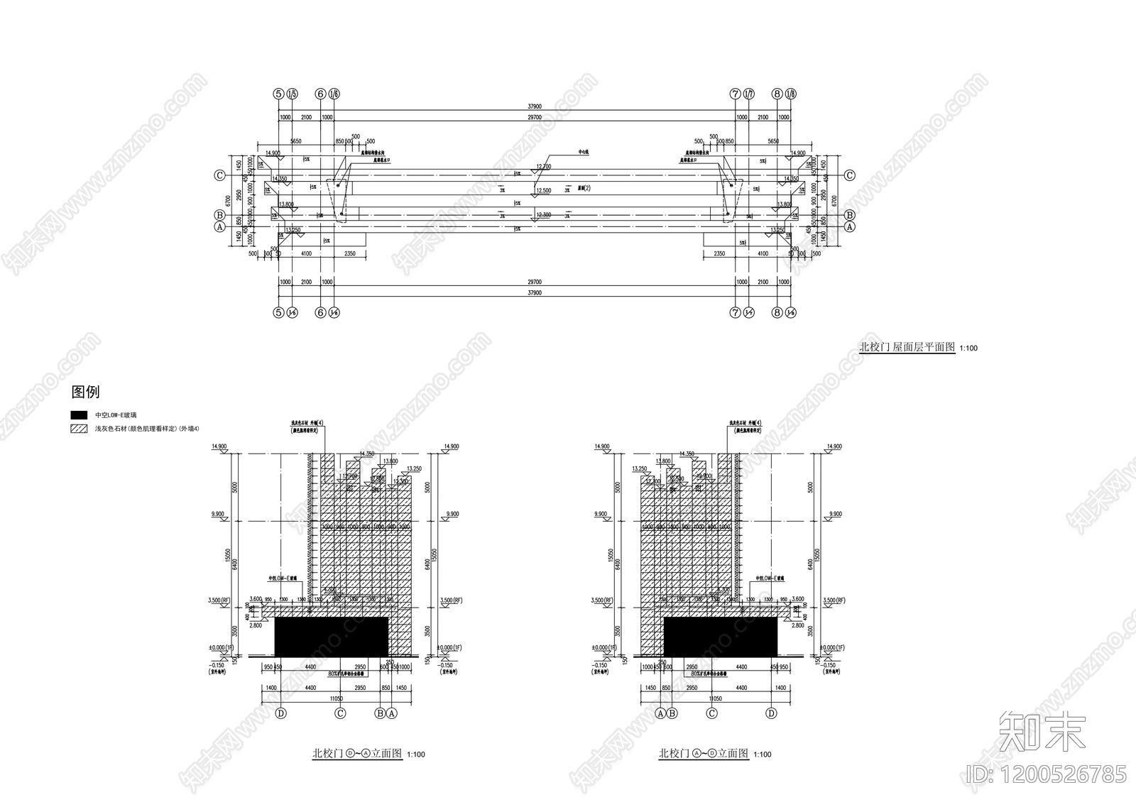 现代学校建筑cad施工图下载【ID:1200526785】