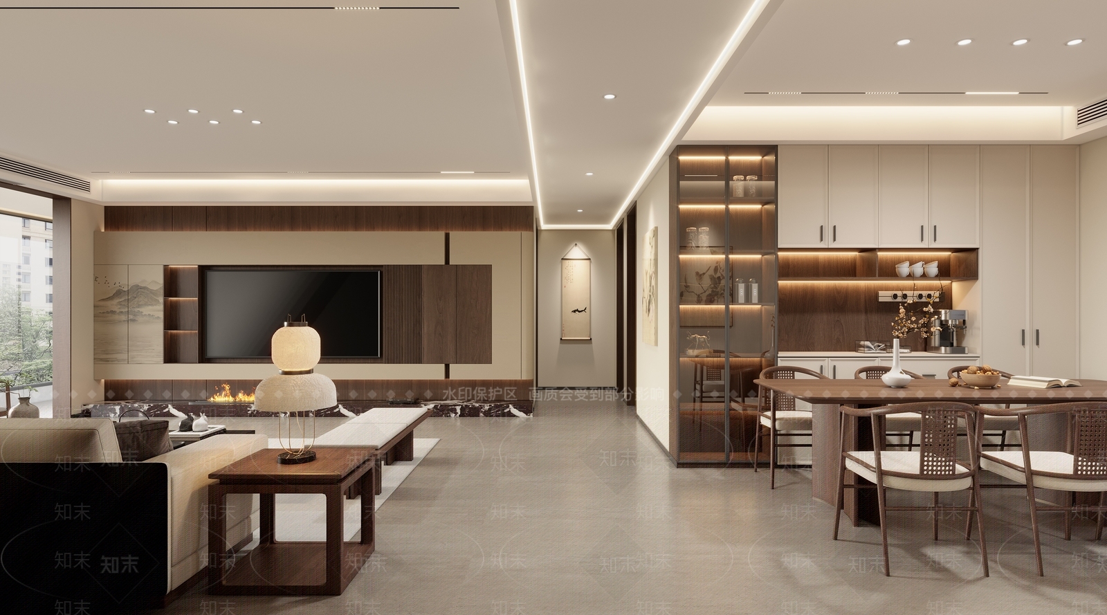 禅意家居餐厅3D模型下载【ID:1215183059】