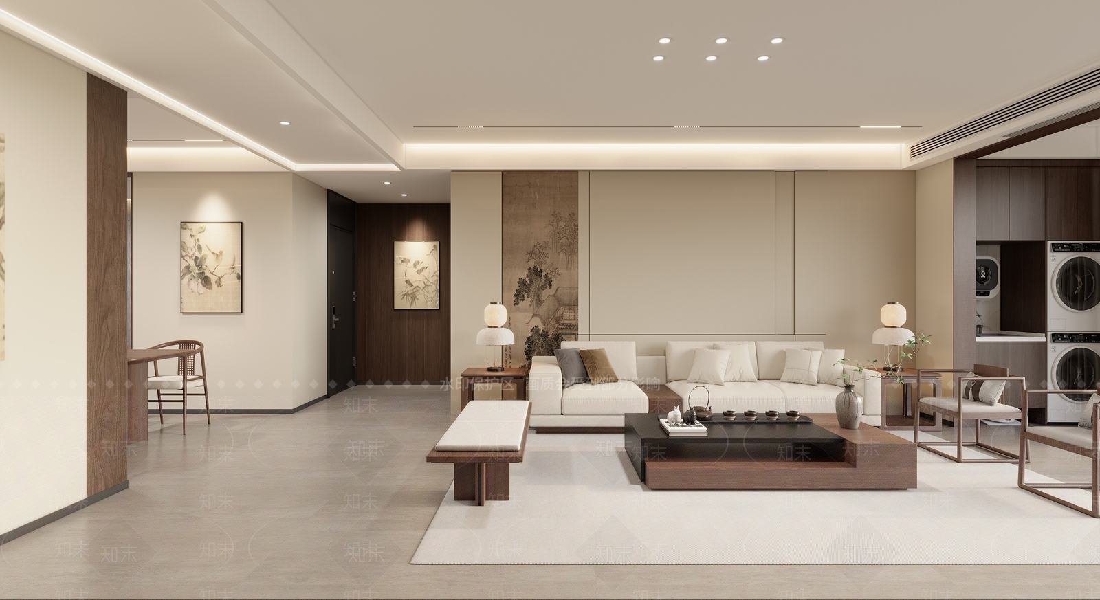 禅意家居餐厅3D模型下载【ID:1215183059】