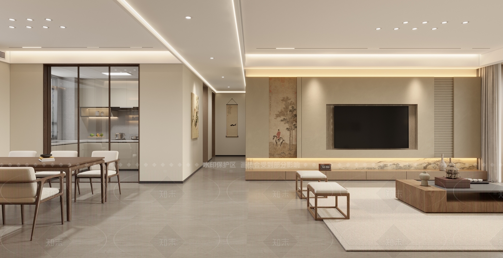 禅意客餐厅3D模型下载【ID:1215183151】