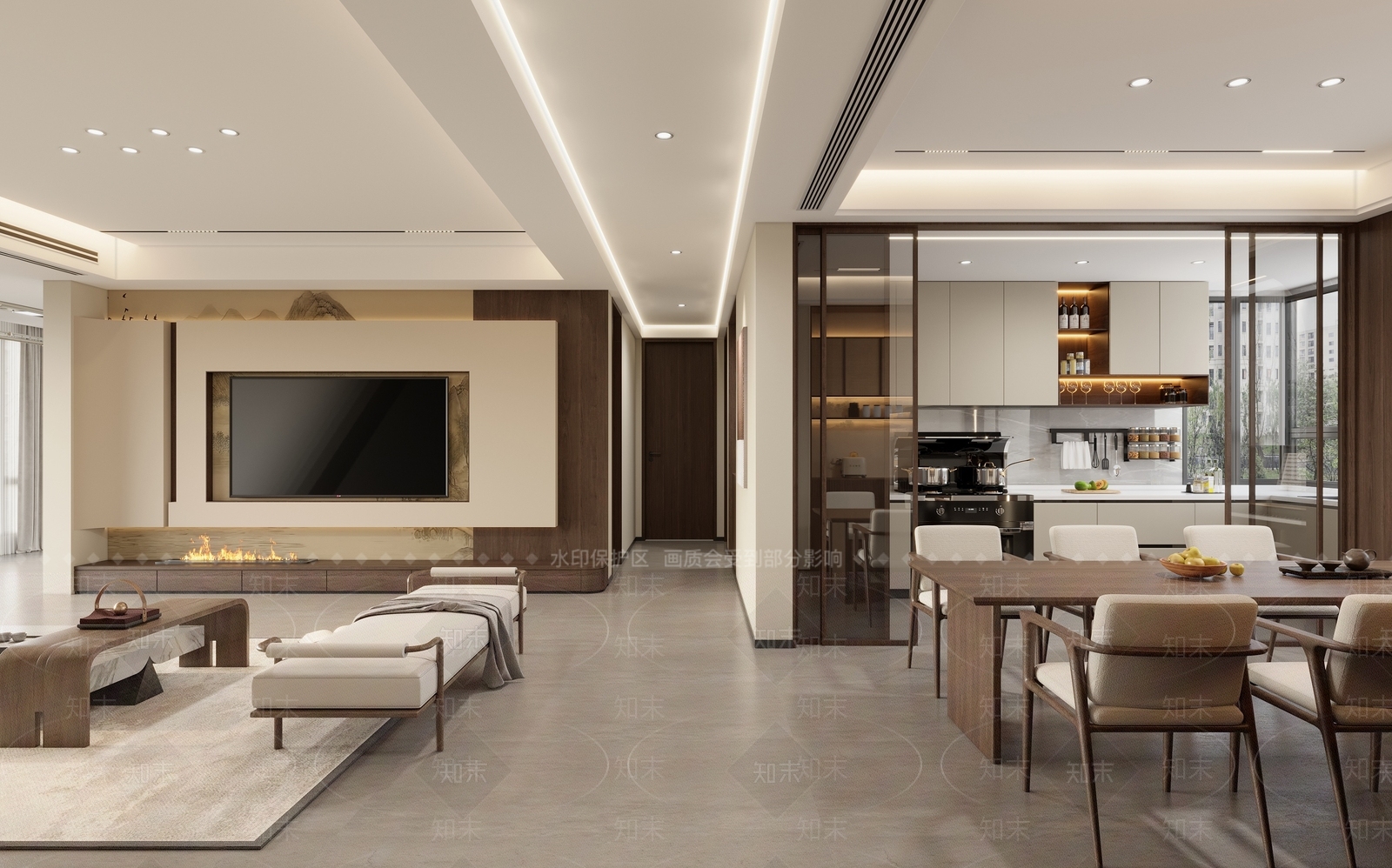 新中式宋式客餐厅3D模型下载【ID:1200529005】