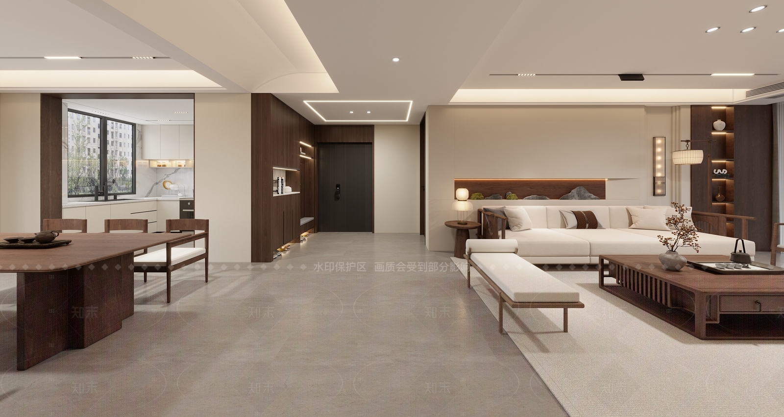 新中式客餐厅3D模型下载【ID:1215183254】