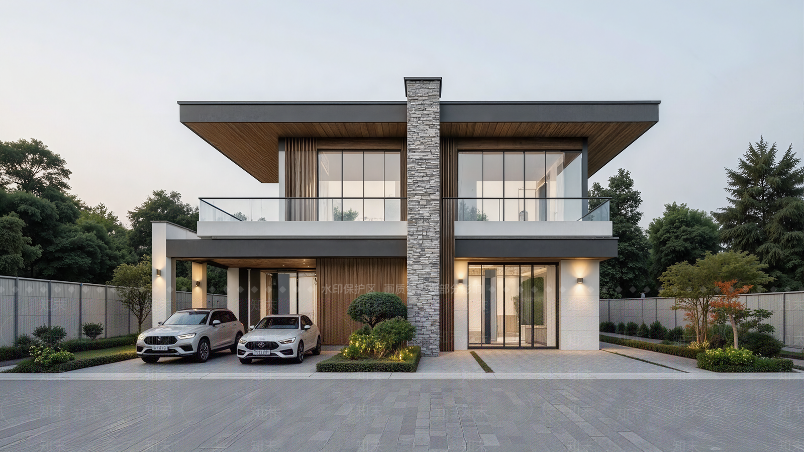 现代简约独栋别墅SU模型下载【ID:1200529848】