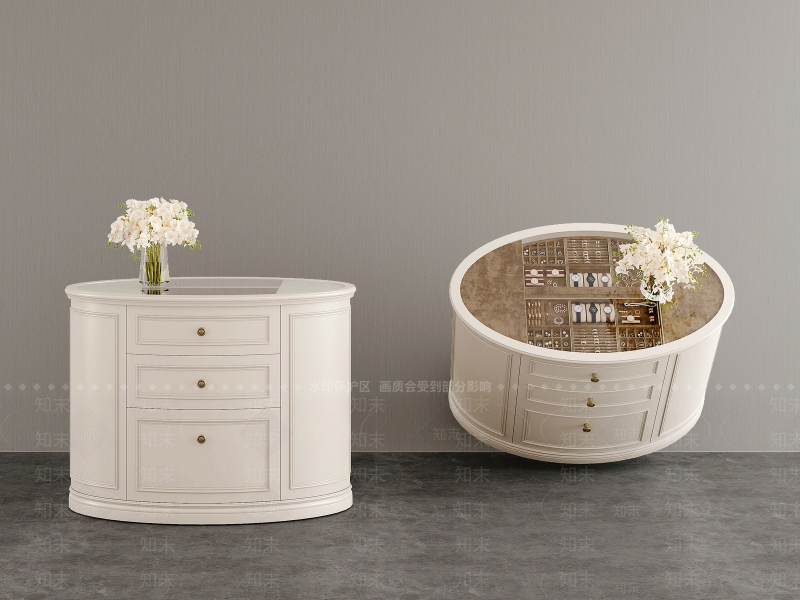 法式欧式首饰柜3D模型下载【ID:1200531156】