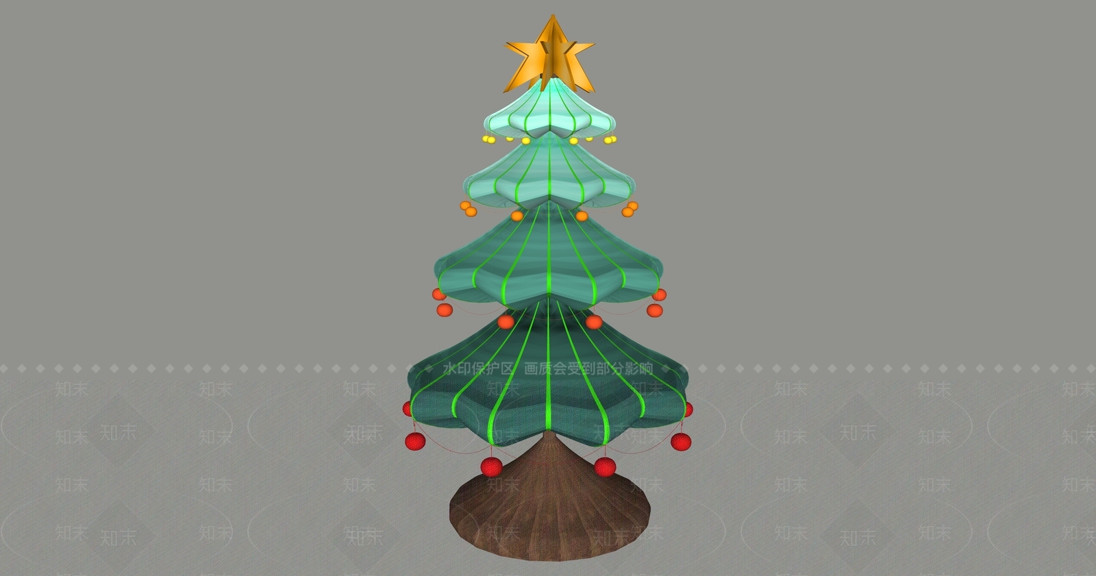 现代圣诞树SU模型下载【ID:1200531009】