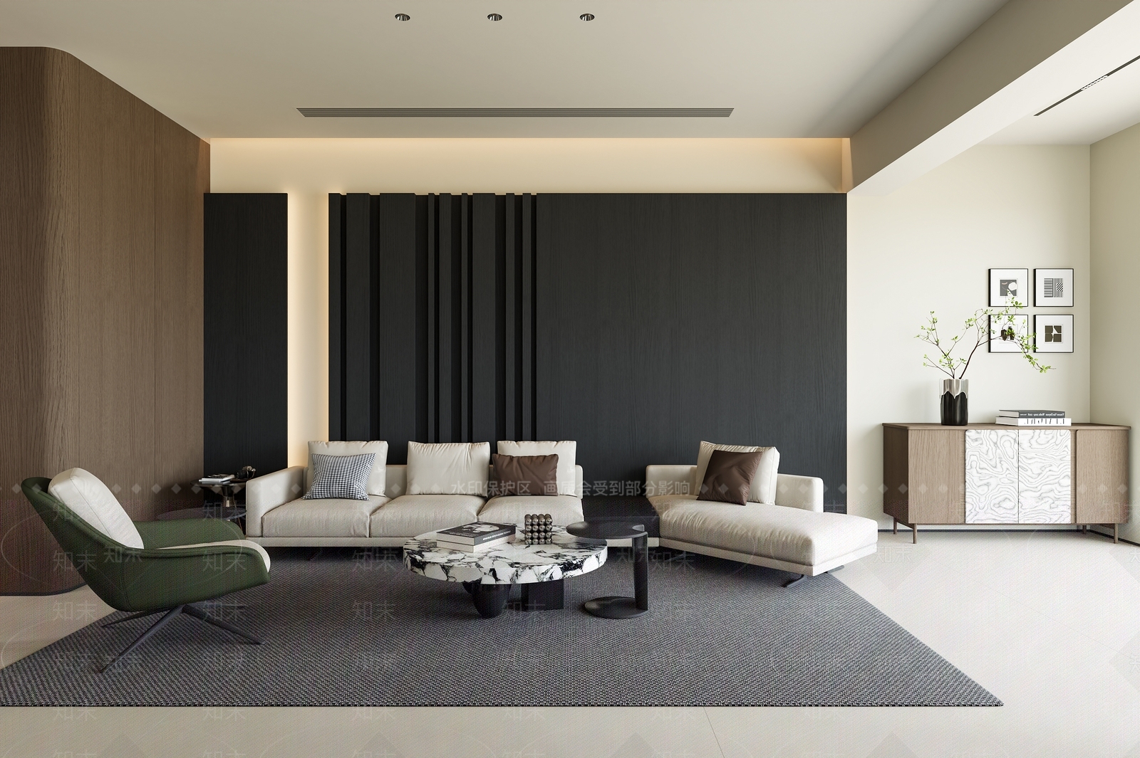 现代意式家居客厅3D模型下载【ID:1200535226】