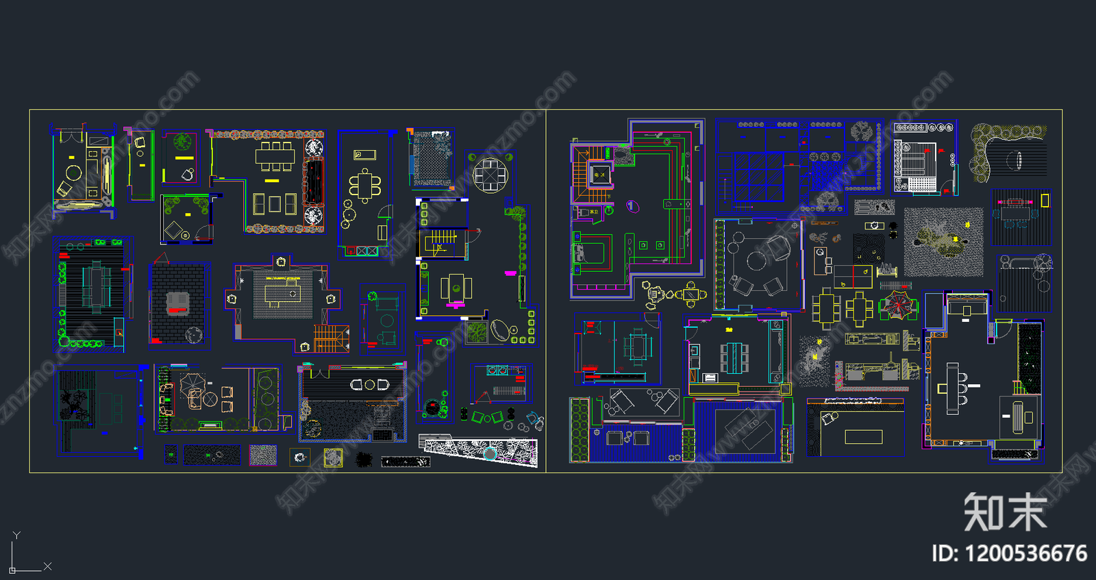 现代庭院施工图下载【ID:1200536676】