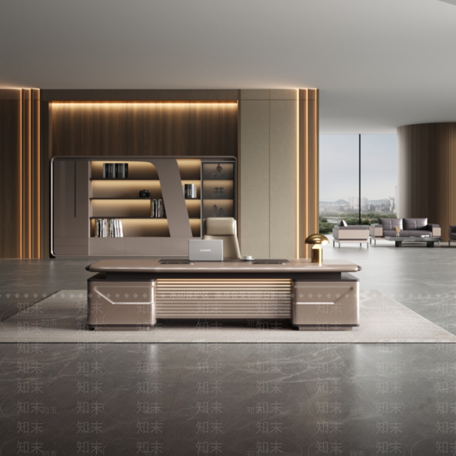 现代董事长办公室3D模型下载【ID:1200536726】