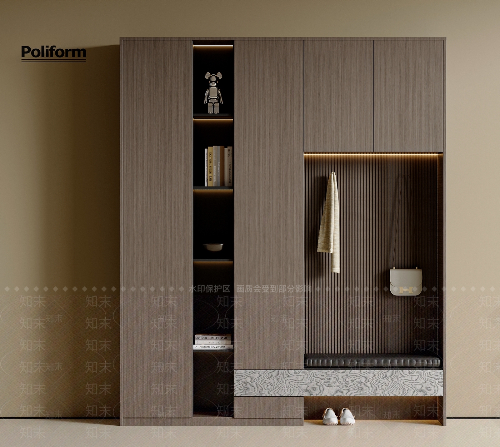 现代意式鞋柜3D模型下载【ID:1200537033】