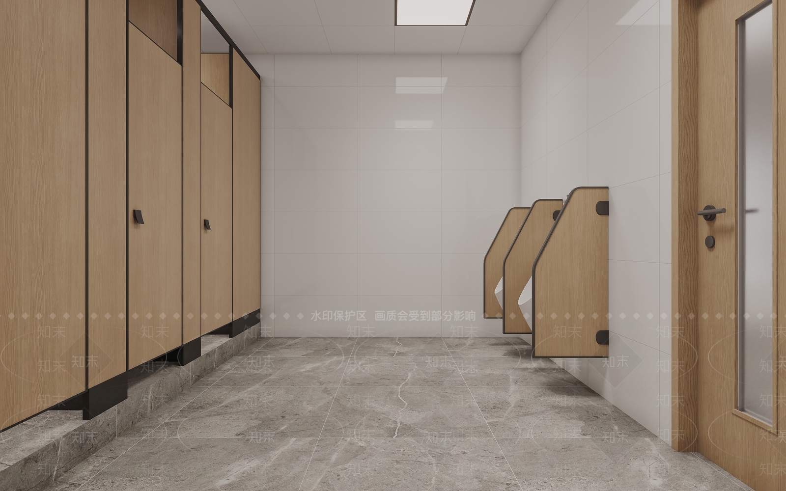 现代原木公共卫生间3D模型下载【ID:1200538409】