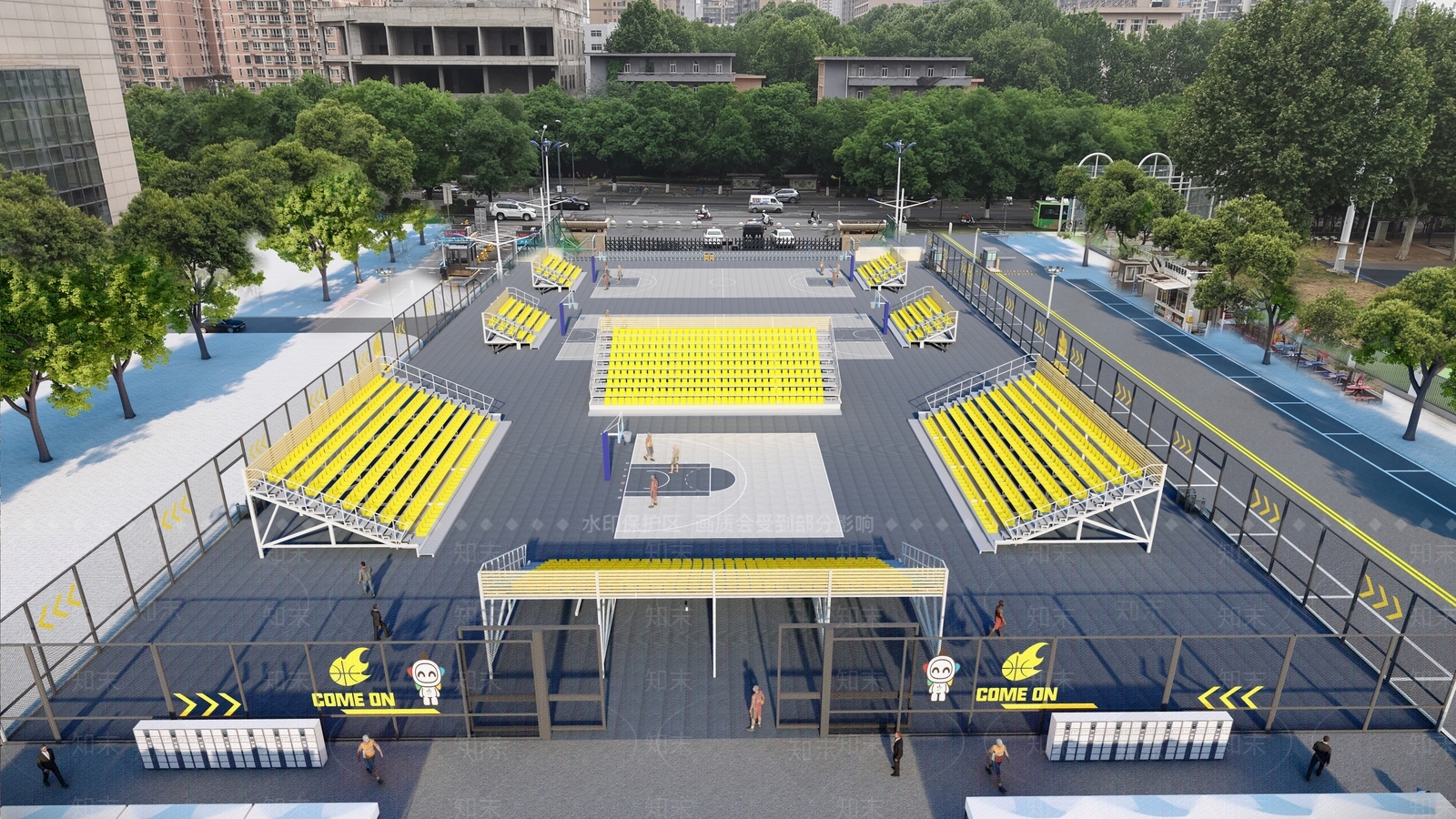现代体育场馆景观SU模型下载【ID:1200540028】