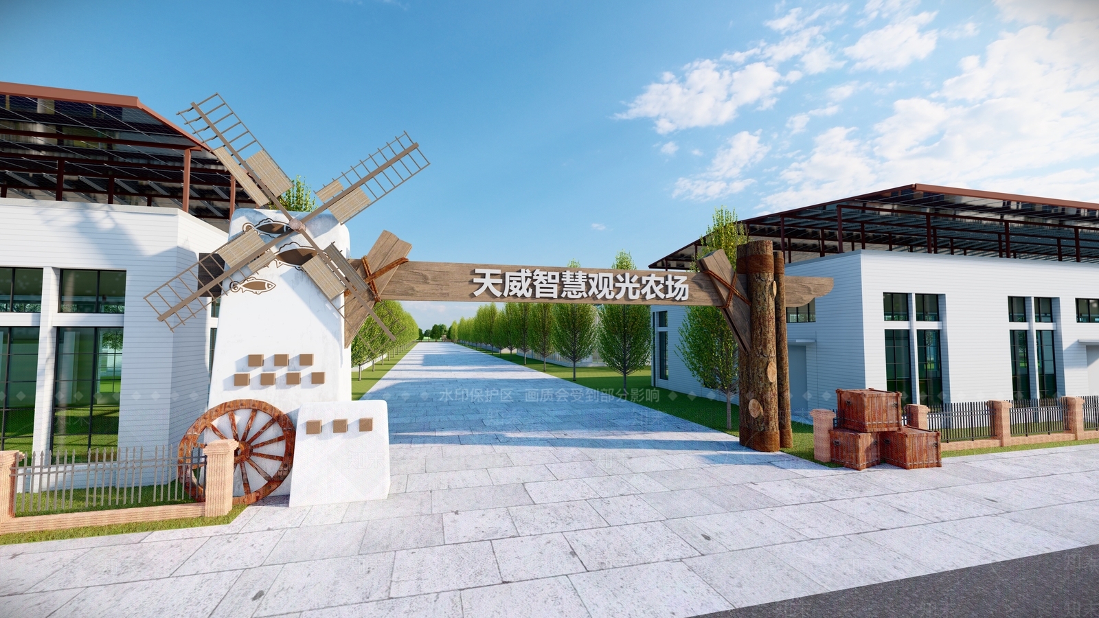 现代农场SU模型下载【ID:1200540386】