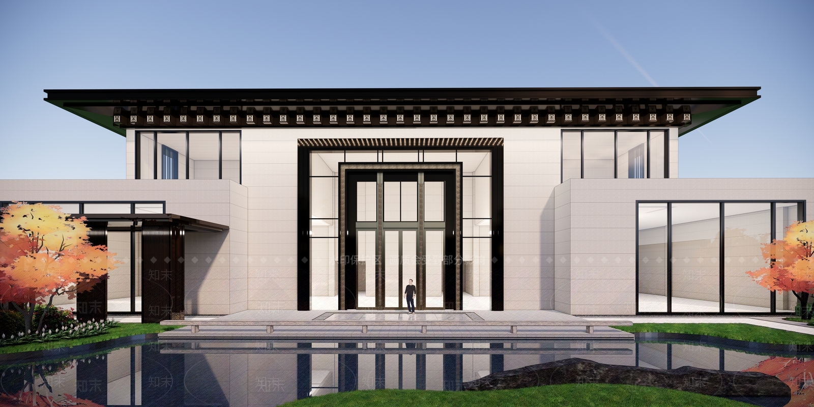 中式售楼处建筑SU模型下载【ID:1200540655】