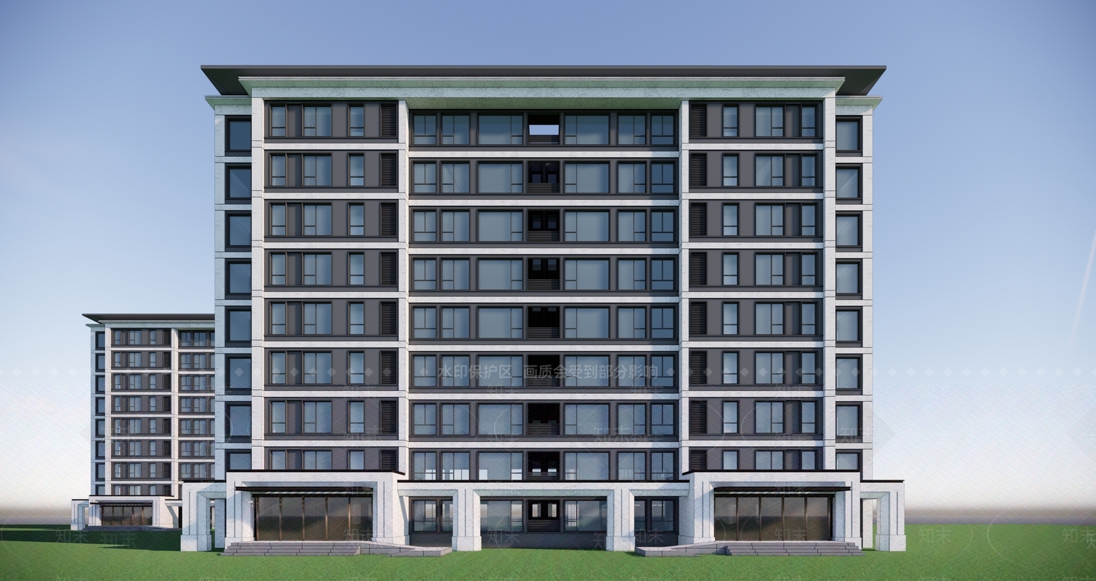 现代多层住宅SU模型下载【ID:1200540606】