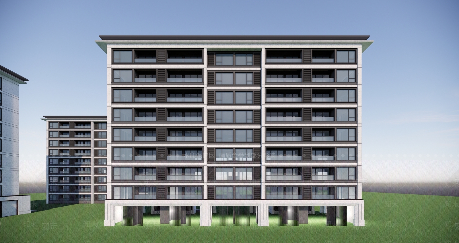 现代多层住宅SU模型下载【ID:1200540606】