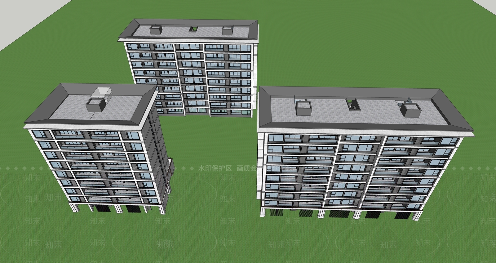 现代多层住宅SU模型下载【ID:1200540606】