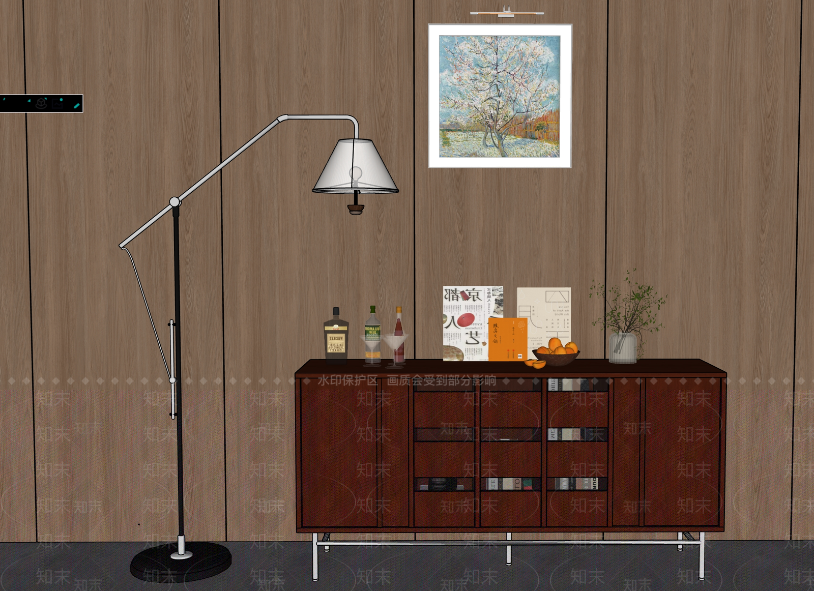 中古复古餐边柜3D模型下载【ID:1200540965】