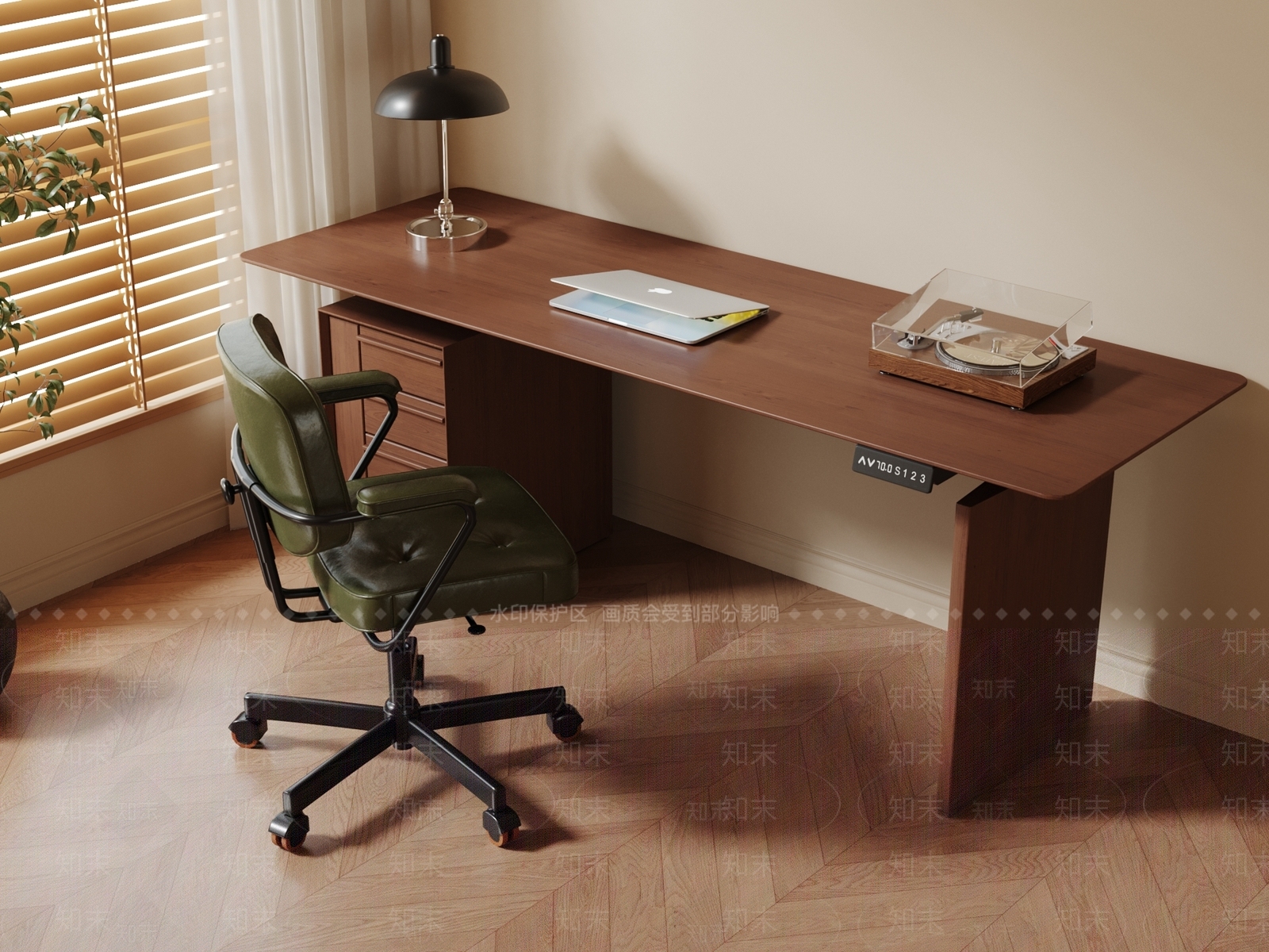 中古现代办公桌3D模型下载【ID:1200541944】