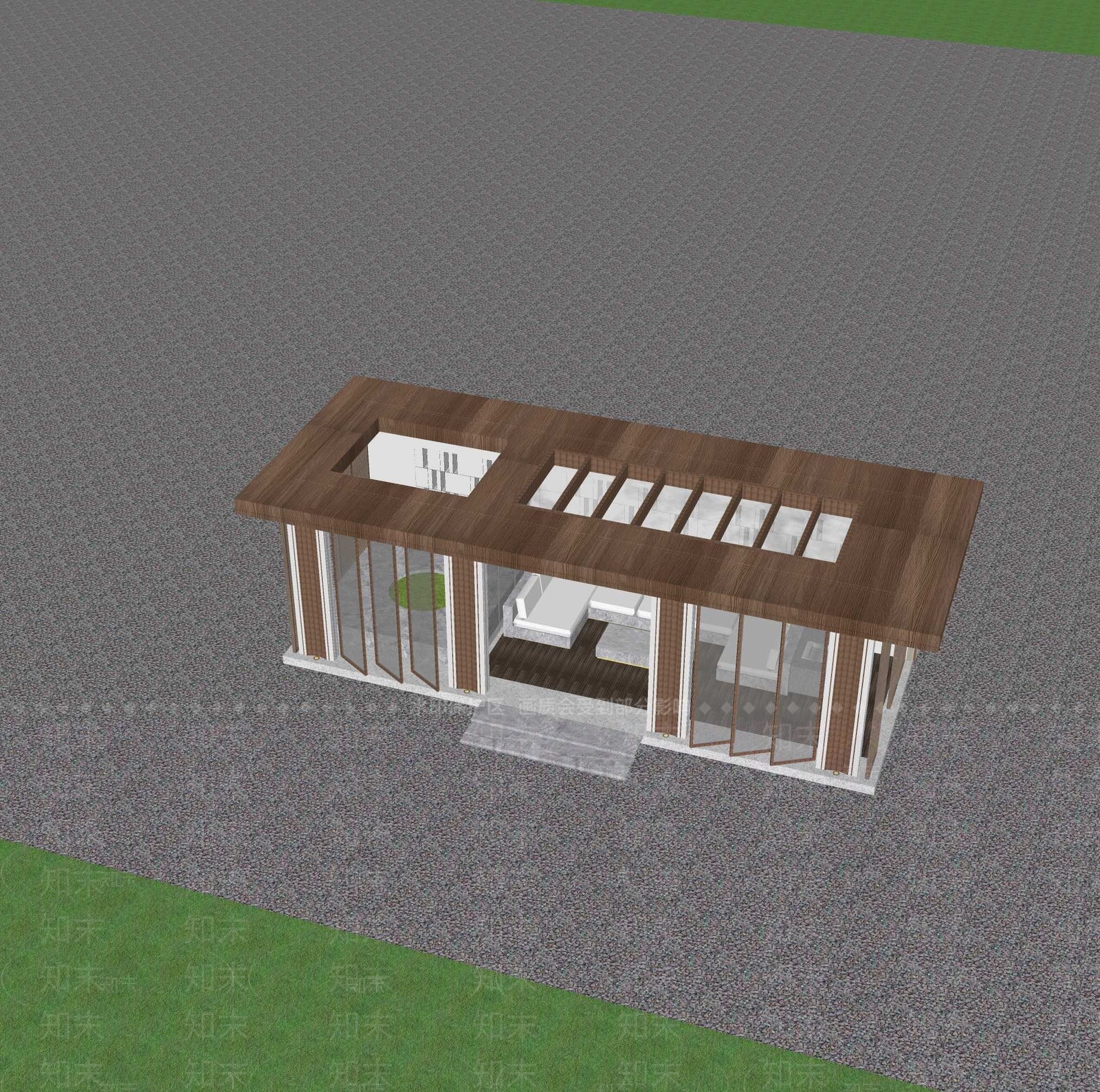 中式廊架SU模型下载【ID:1200546682】