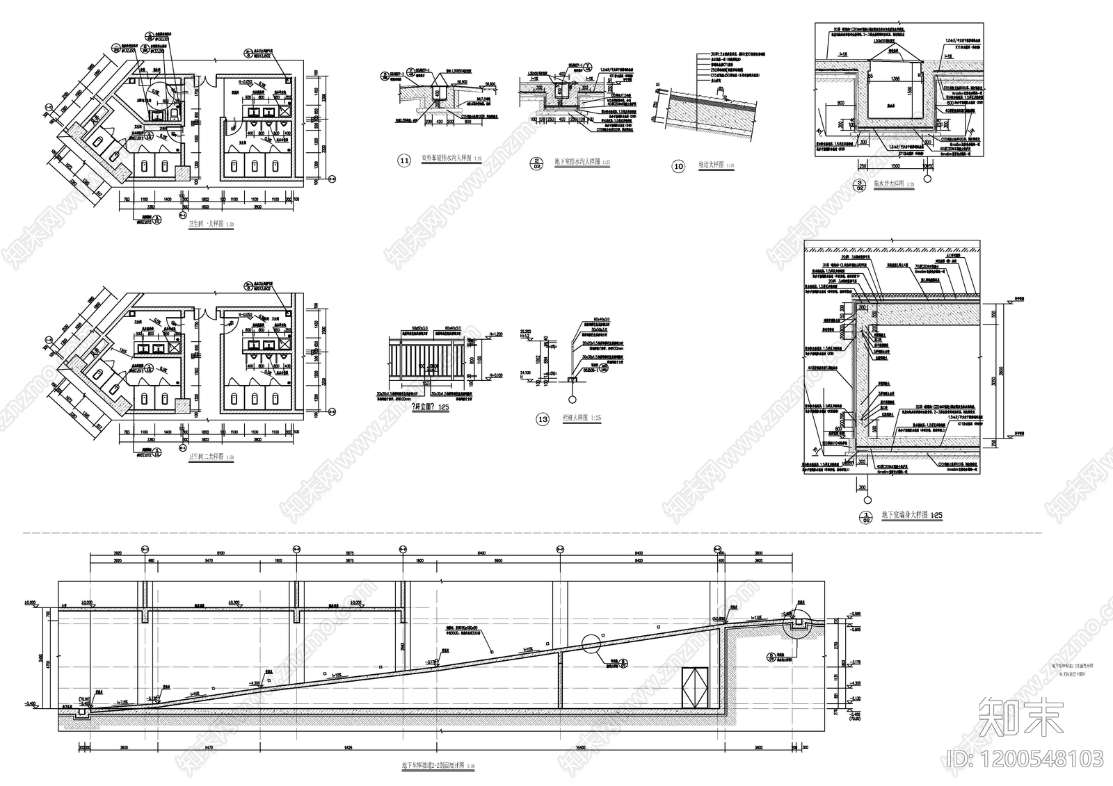 现代产业园建筑cad施工图下载【ID:1200548103】