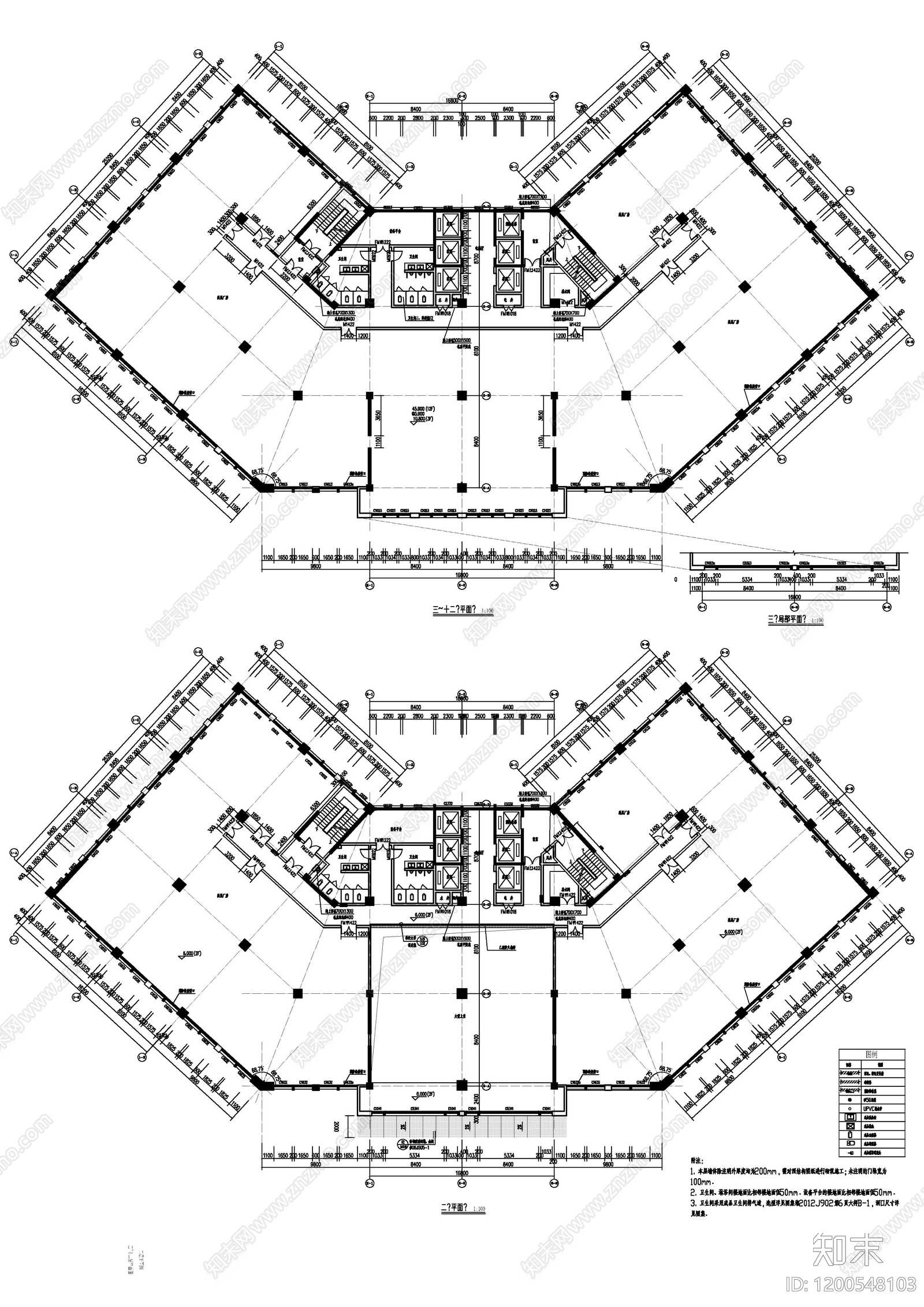 现代产业园建筑cad施工图下载【ID:1200548103】