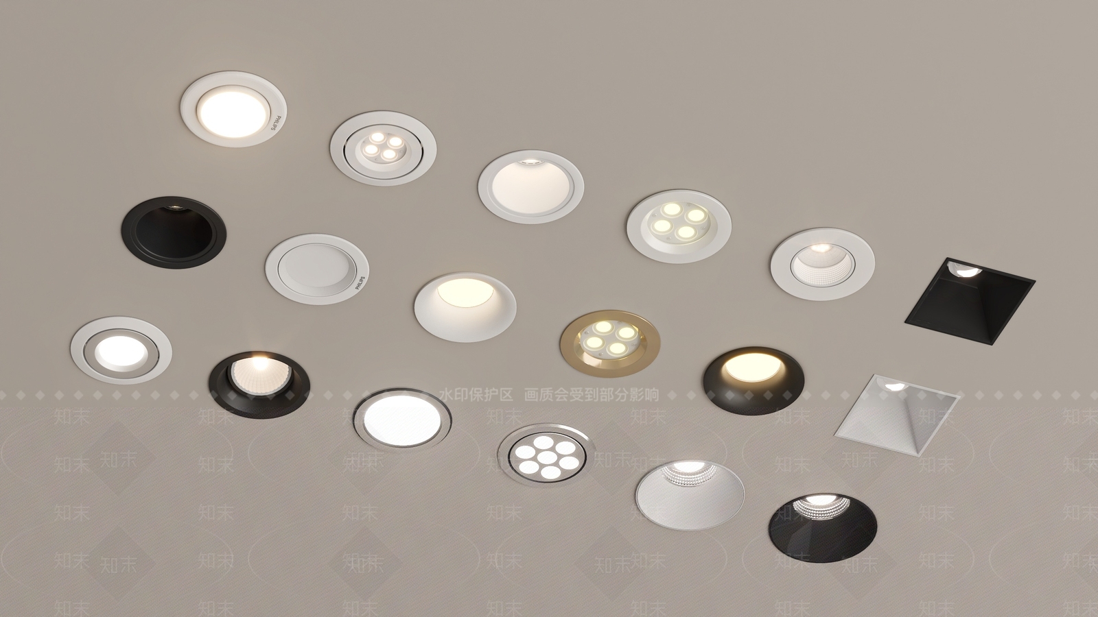 现代筒灯射灯SU模型下载【ID:1200549841】