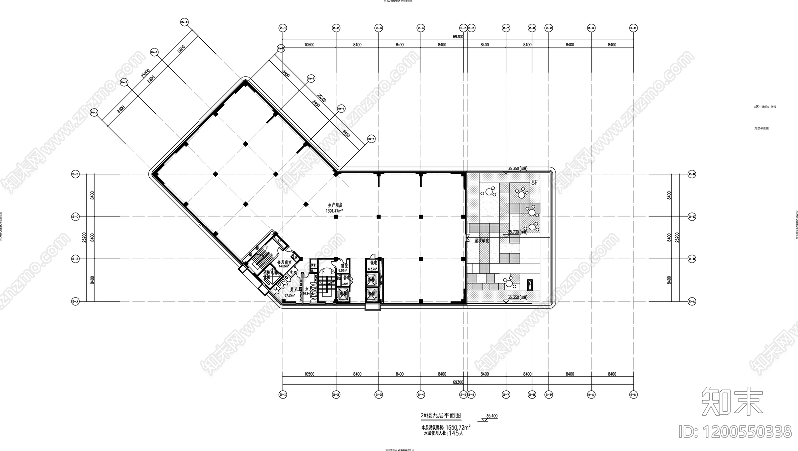 现代产业园建筑cad施工图下载【ID:1200550338】